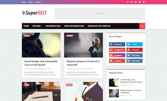 Super Seo Optimized Blogger Template Premium Version Free Download