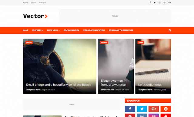 Vector Blogging Blogger Template