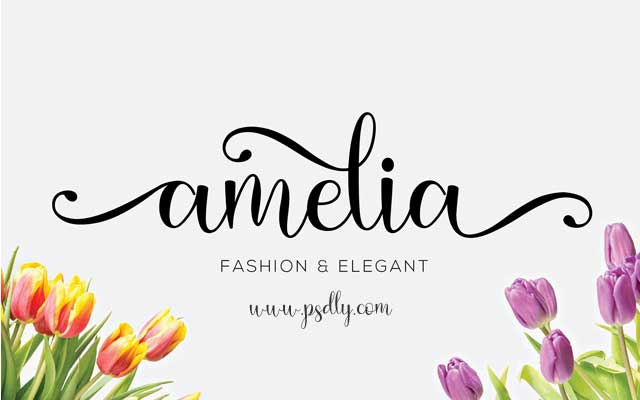 Amelia Calligraphy Font Amelia Calligraphy Font