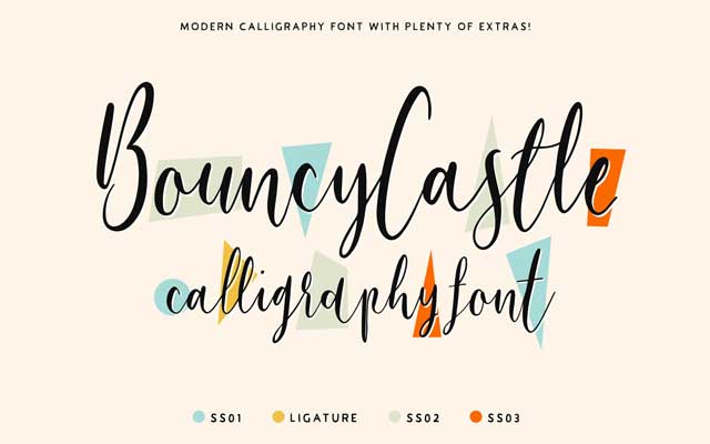 Bouncy Castle Calligraphy Font Bouncy Castle Calligraphy Font