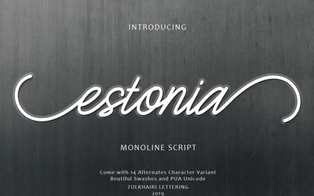 Estonia Calligraphy Font Estonia Calligraphy Font