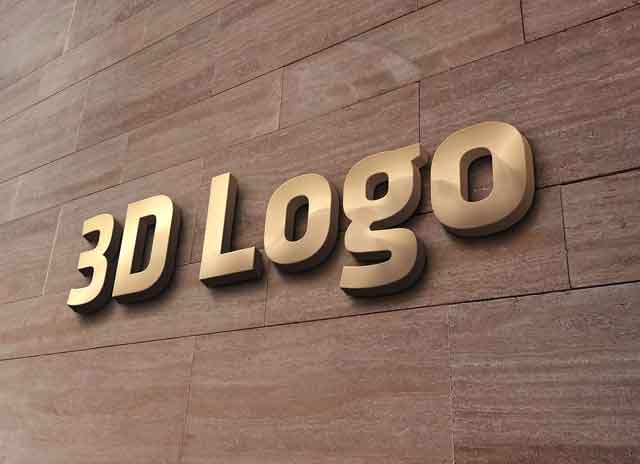 Free 3D Office Wall Sign Logo Mockup PSD