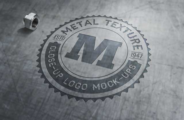 Free Metal Effect Logo Mockup PSD