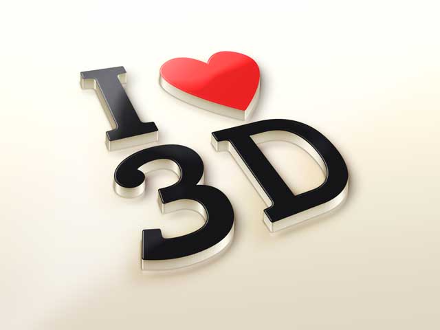 I love 3D Logo Mockup PSD