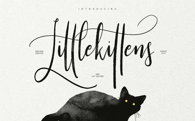 Little Kittens Brush Calligraphy Font Little Kittens Brush Calligraphy Font