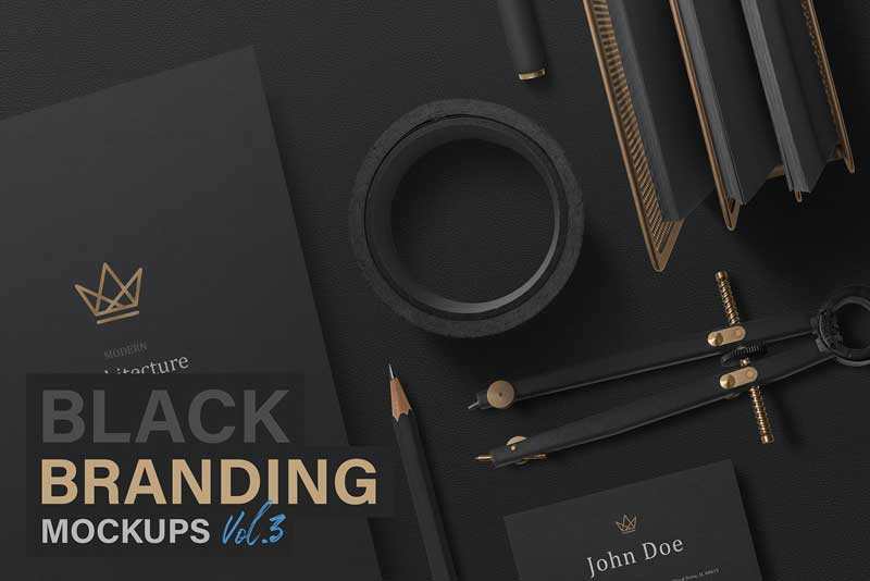 Black Branding Mockups Vol.3 3486145