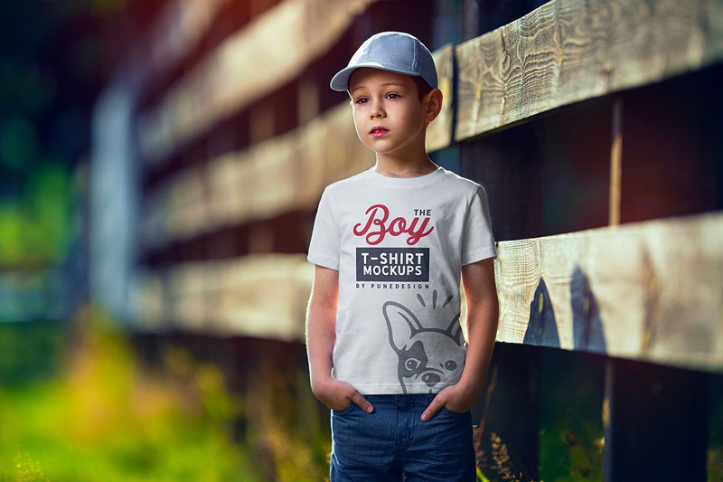Boy T Shirt Mock Up Set 1