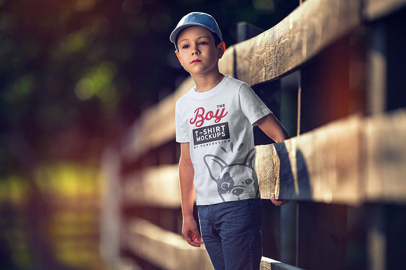 Boy T Shirt Mock Up Set 3