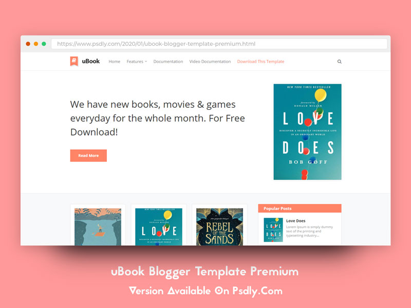 Download Free uBook Blogger Template Premium Free