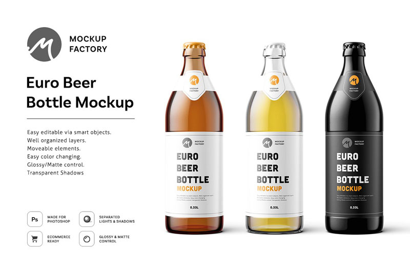 Euro Beer Bottle Mockup