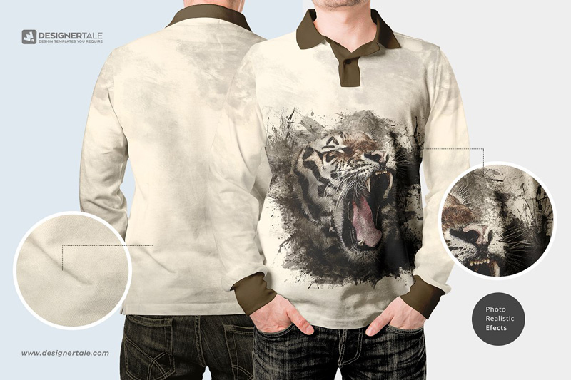Long Sleeve Men Polo Shirt Mockup Long Sleeve Men Polo Shirt Mockup