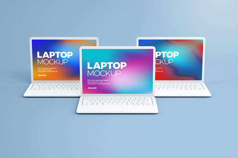Macbook Pro Clay Mockup set 