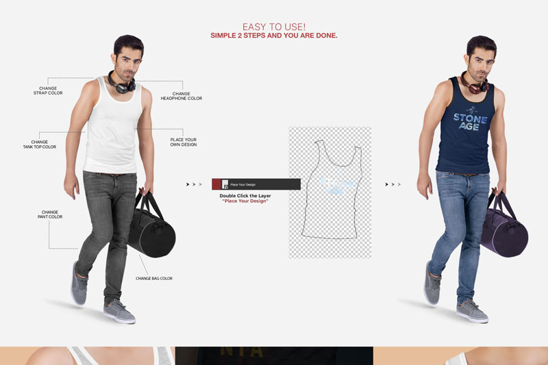 Mens Tank Top Mockup Set 1