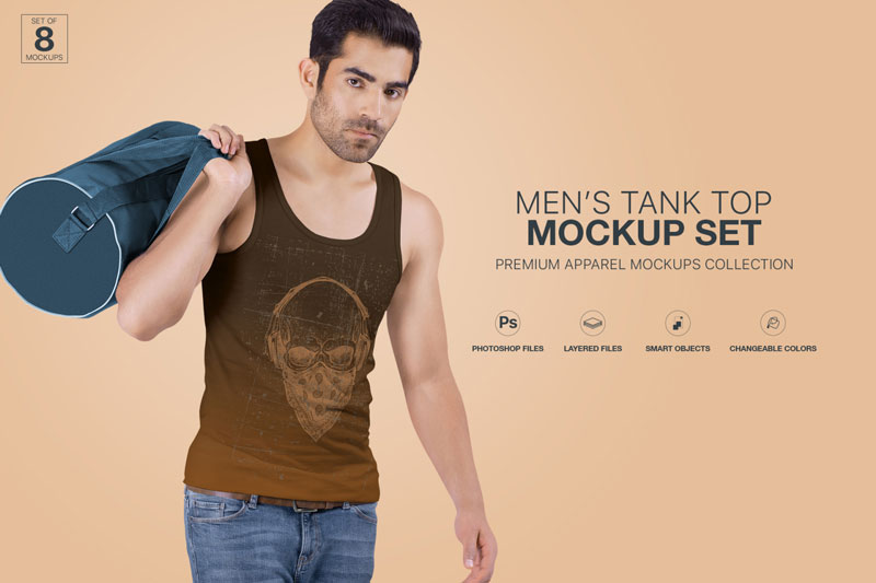 Mens Tank Top Mockup Set