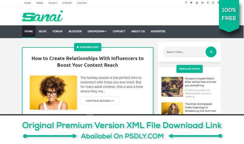 Sanai Bogger Template Premium FREE