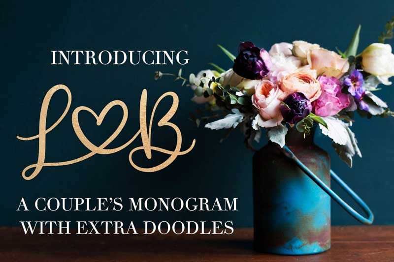 A Couples Monogram 2526 Doodle Extras Font