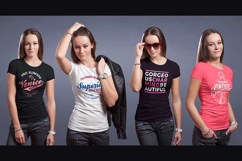 Crew Neck T shirt Mock up Female Version 5