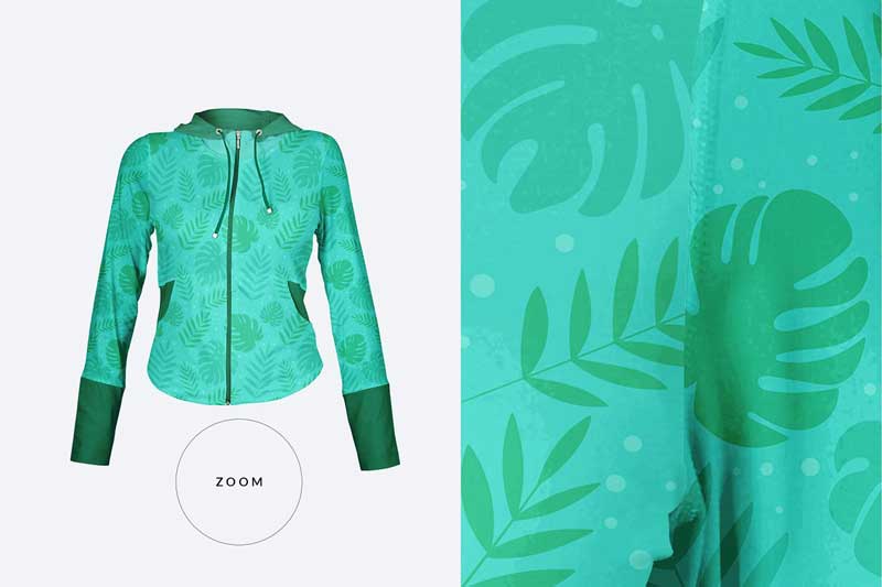 Female Zip Front Hoodie Mockup 2 Female Zip Front Hoodie Mockup 1