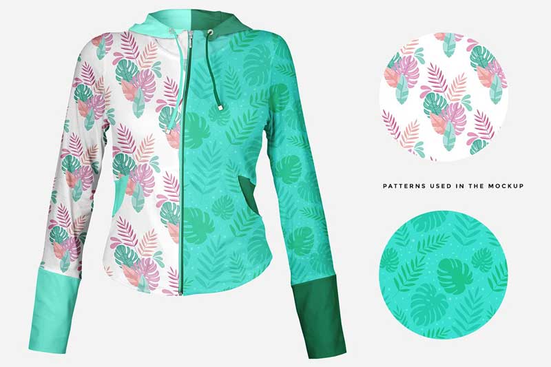 Female Zip Front Hoodie Mockup 4 Female Zip Front Hoodie Mockup 3