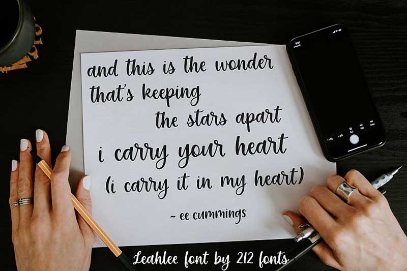 Leahlee Script and Sans Handwritten Feminine Font Duo 5 Leahlee Script and Sans Handwritten Feminine Font Duo