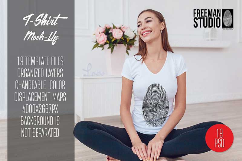 T Shirt Mock Up with Hot Model