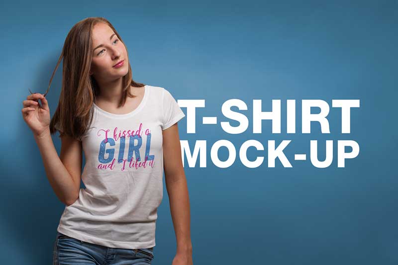 T shirt Mock up Female Version PSD Template