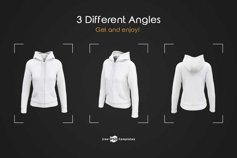 Womens Full-Zip Hoodie MockUp Set 3842809 Womens Full-Zip Hoodie MockUp Set 3842809