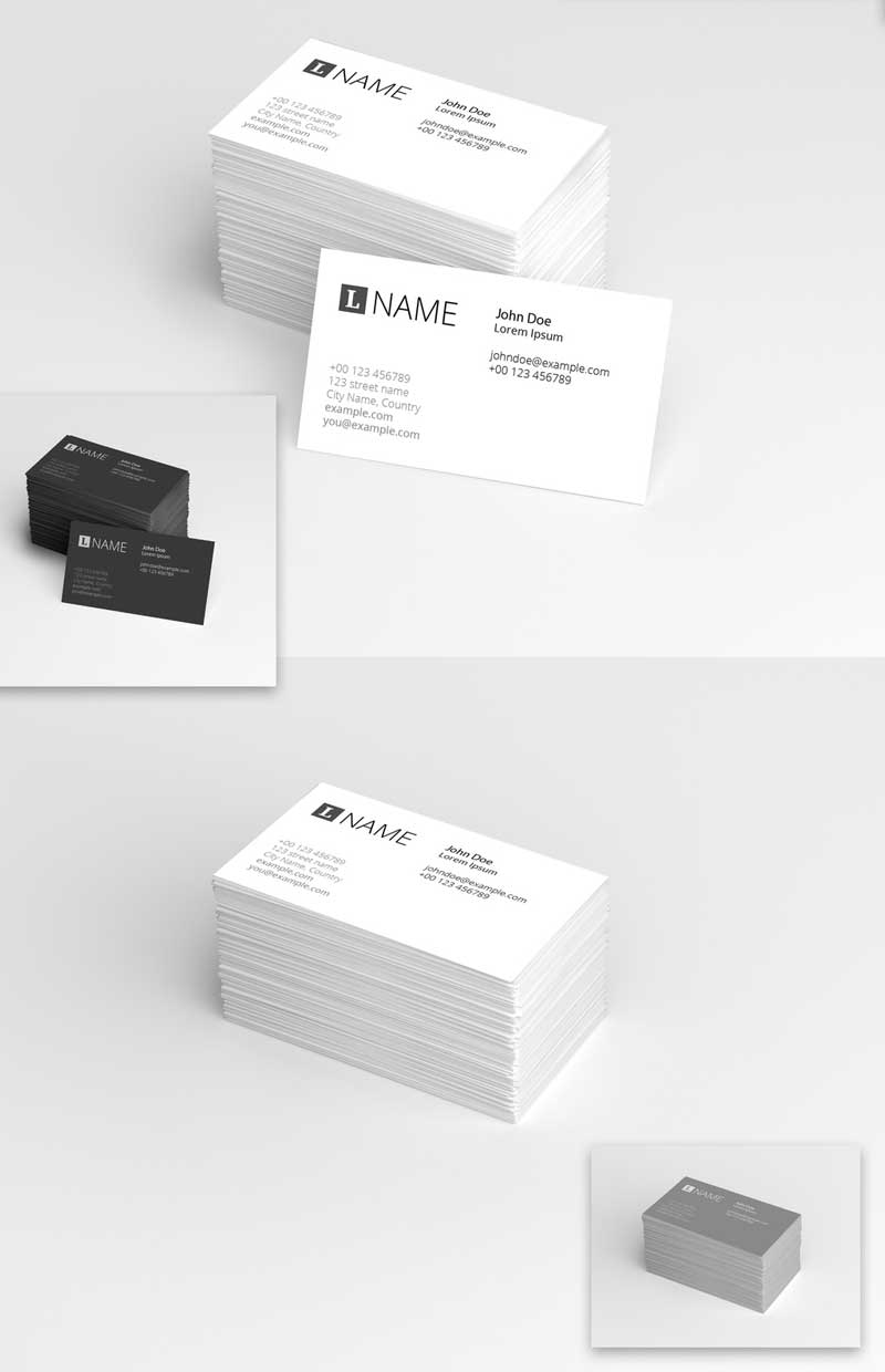 4 in 1 Business Card Mockup Set 2