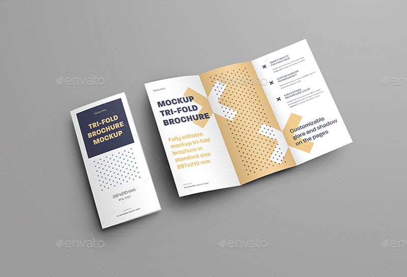 7 Mockups Leafleat DL Trifold Brochure 260805497
