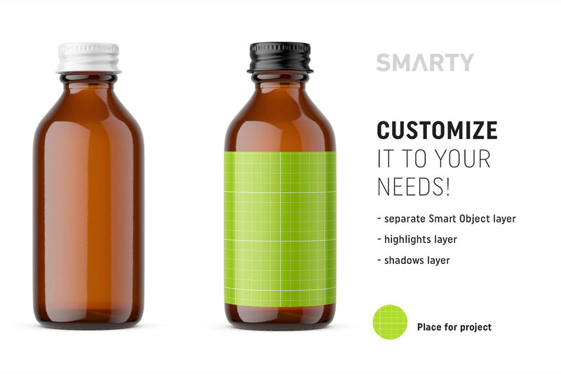 Amber Dropper Bottle Mockup 4658394