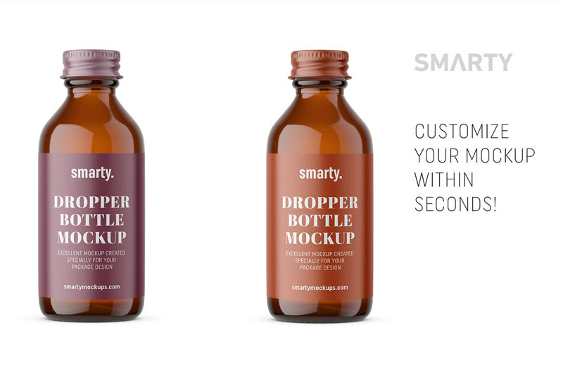 Amber Dropper Bottle Mockup 4658394