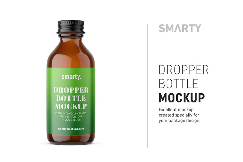 Amber dropper bottle mockup 4658394