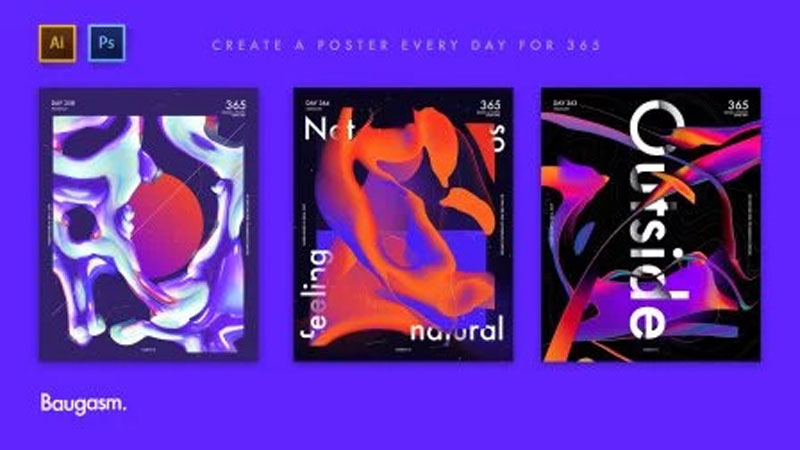 Baugasm25E2258425A2 Series 25237 Design an abstract poster with liquid effect in Photoshop