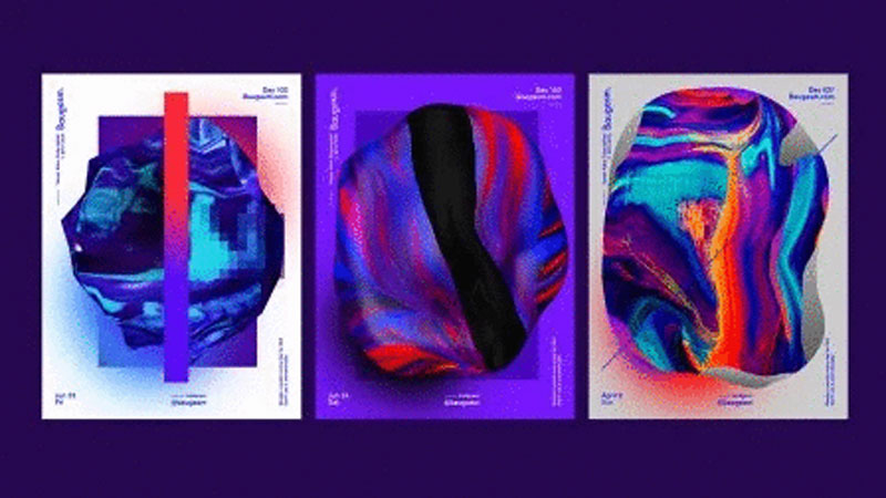 Baugasm25E2258425A2 Series 25238 Design Abstract Textures and Poster with Acrylic Paint252C Photoshop and Cinema 4D