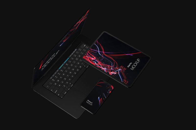 Black Devices Mockup Set 3662295 Black Devices Mockup Set 3662295