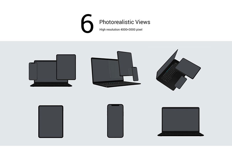 Black Devices Mockup Set 3662295 Black Devices Mockup Set 3662295