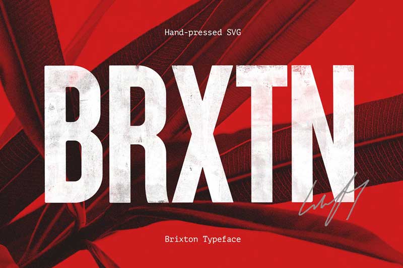 Brixton SVG Handprinted Typefamily 4664189