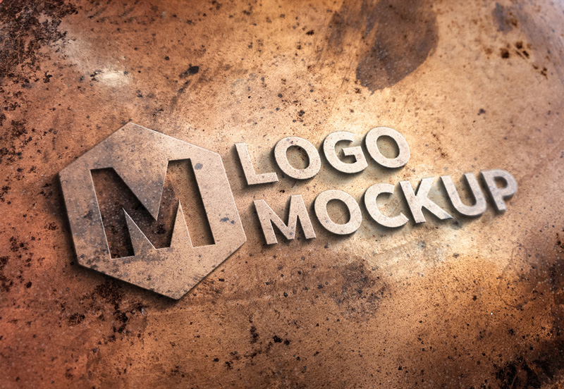 Copper Metal Text Effect Mockup 2