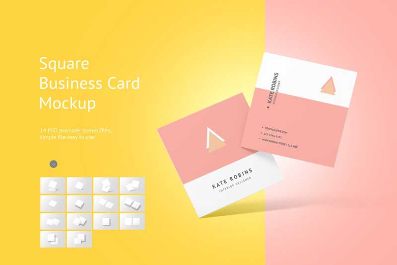 Creativemarket Square Business Card Mockup 4566160 Free Download