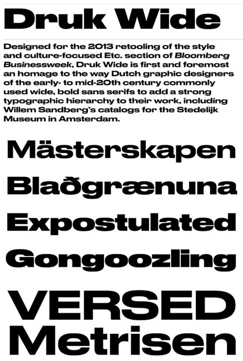 Druk Wide Font Family Druk Wide Font Family