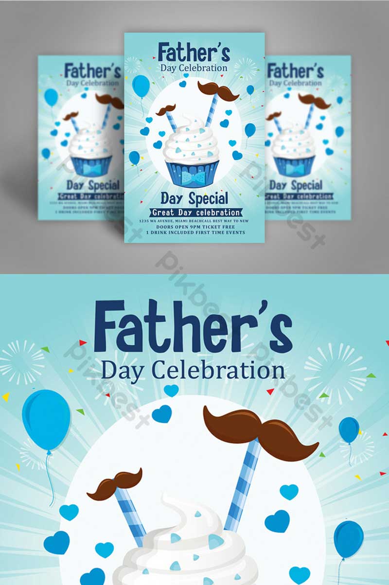 Father's Day Treat Poster Flyer Templates with Ice Cream Template PSD 3 Father2527s Day Treat Poster Flyer Templates with Ice Cream Template PSD Download Free