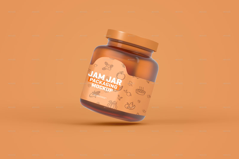 Glass Jam Jar Packaging Mockup 25956793