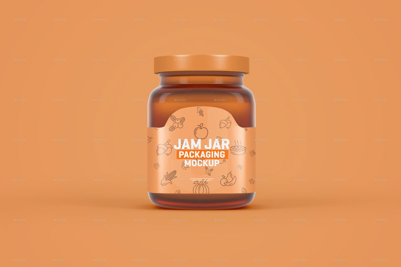 Glass Jam Jar Packaging Mockup 25956793