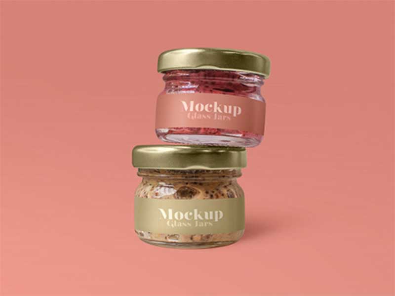 Glass Sauce Jar Bottle Mockup 6691308
