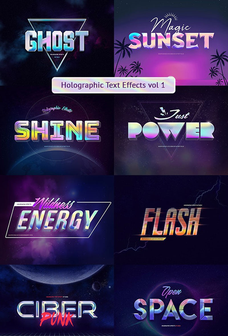 Holographic Text Effects Bundle 25047134 2 Holographic Text Effects Bundle 25047134 Free Download