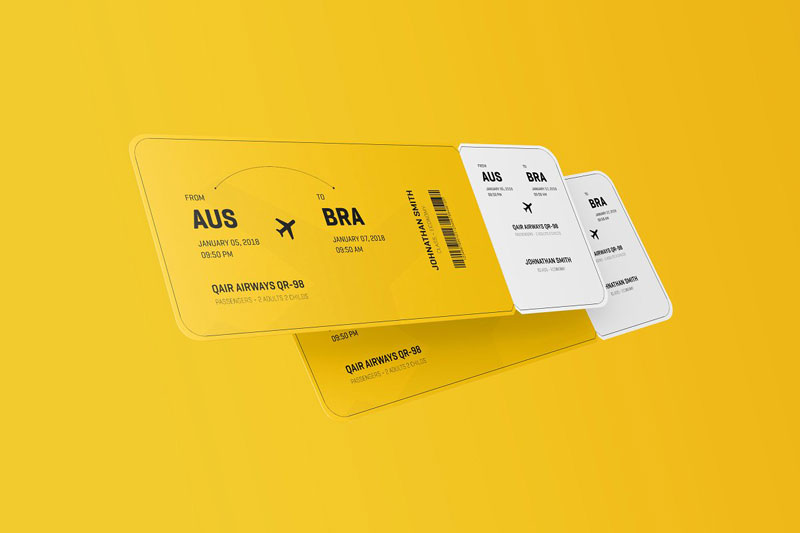Round Corner Event Ticket Mockup 2504009