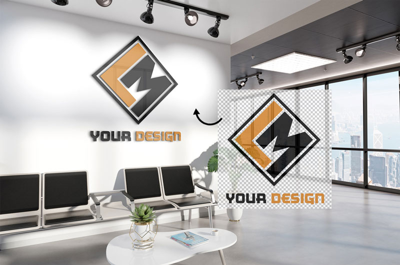 Urban Office Wall Logo Mockup 2