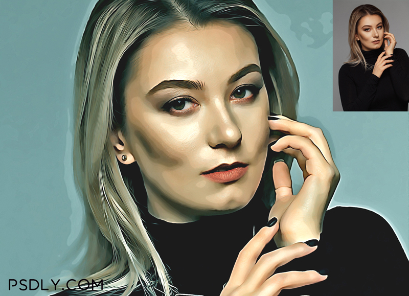 Vector Portrait Photoshop Effect 2 Vector Portrait Photoshop Effect 1