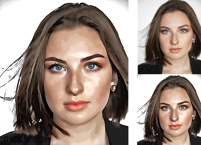 Vector Portrait Photoshop Effect 3 Vector Portrait Photoshop Effect 2