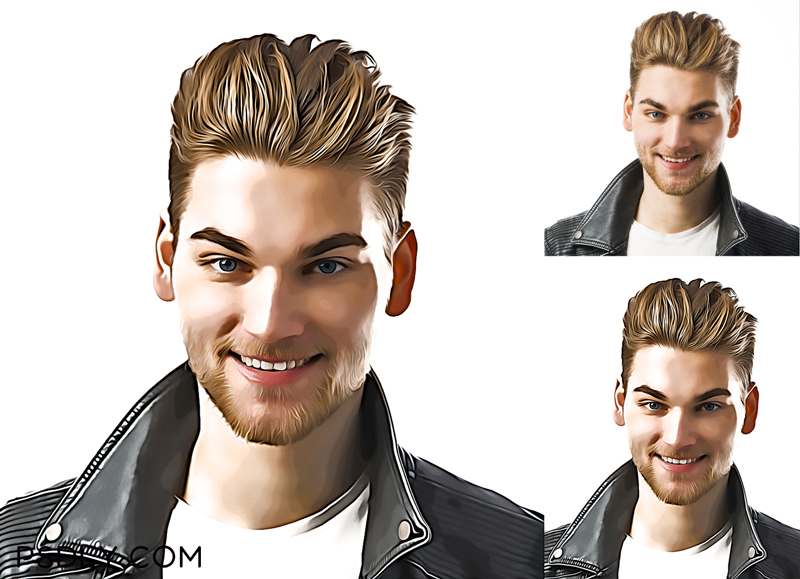 Vector Portrait Photoshop Effect 4 Vector Portrait Photoshop Effect 3